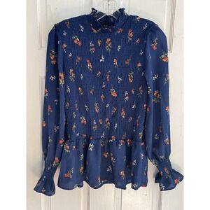 Mary & Mo Women's Sz L Puffy Sleeve Peasant Boho Cottage-Core Top Fairy